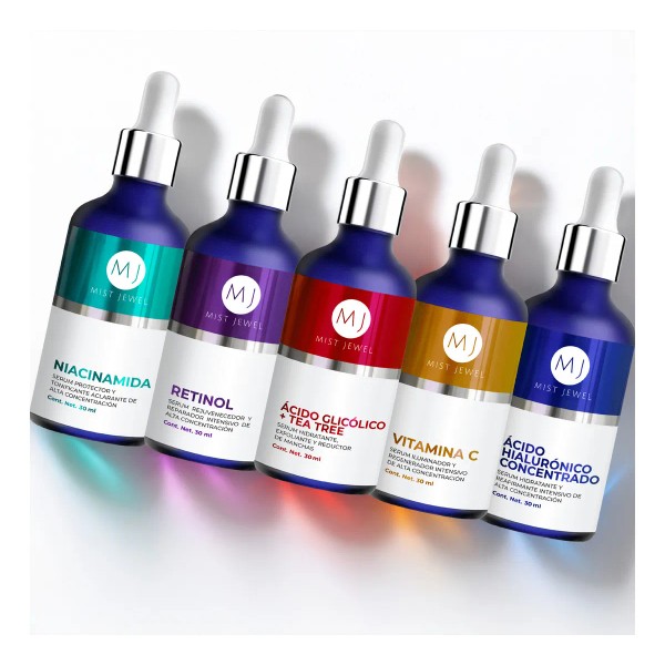 Kit Facial Advance Con 5 Sueros A. hialurnico, Retinol, Vitamina