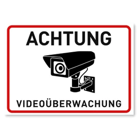 11 x Sticker Video Surveillance – A6 (14.8 x 10.5 cm) – Sign – Warning Sign – Warning Video Surveillance for Windows and Doors – Warning for Outside – V2