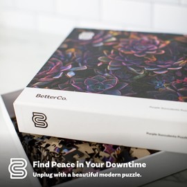 BetterCo. - Purple Succulents 1000 Piece - Difficult Jigsaw Puzzles 1000 Pieces - Challenge Yourself with 1000 Piece Puzzles for Adults, Teens, and Kids
