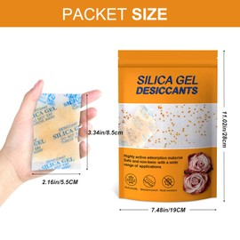 LOTUSWILD Silica Gel Regenerable Bag Silica Gel Desiccant with Orange Beads Moisture Indicator Dehumidifier for Safe Moisture Absorber for Dry Storage Un (20 g, 25 Pieces)