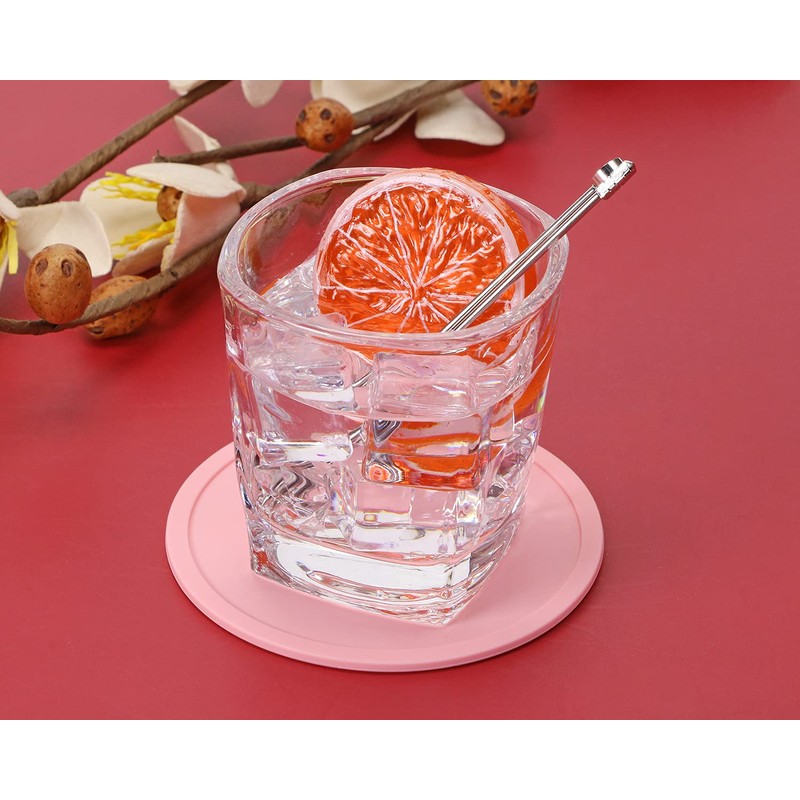 ONLYKXY 3 Pieces 3.93 Inch Silicone Coasters, Round Coasters for