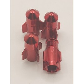 Unbranded Set of  Red Rocket Tire Valve Stem Caps For Car, Standard Fitting #24