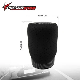 RYANSTAR RACING Carbon Fiber Gear Shift Knob Compatible with Lexus ES,GX, is, NX, RX - Black Leather Shifter Compatible with Models 200t, 300, 350, 450h, 450hL, 350L, IS250