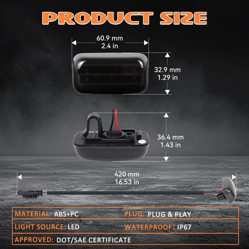 LED Dually Fender Side Marker Lights For 2015-2026 Silverado GMC