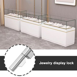 The Lord of the Tools 2 Sets Glass Door Lock Sliding Showcase Exhibition Cabinet Terrarium Lock with 4 Keys 25x25MM for Glass Cabinet Doors Doors and Windows Jewelry Cabinets