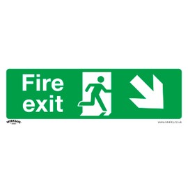 Sealey SS36P10 Fire Exit (Bottom Right) - Safe Conditions Safety Sign - Hard Plastic - Pack of 10