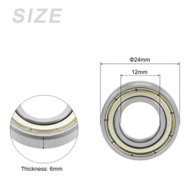 METALLIXITY Deep Groove Ball Bearings (6901ZZ, 12mm x 24mm x 6mm) 4Pcs, Carbon Steel Double Shielded Industrial Bearings - for Industrial Micro Motor