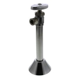 1/2" Nom. Sweat x 3/8" O.D. Compr. Angle Stop Valve w/ 5" Sweat Extension & Bell Escutcheon Chrome Plated