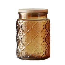 Vintage Glass Jar, 23.7 FL OZ Glass Jar with Lid, Candy Jar with Lid, Vintage Colored Mason Jar for Kitchen Coffee Cookie Sugar, Cute Jar (Yellow, 1 Pack)