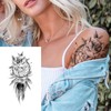 32Sheets Women Temporary Tattoo Sticker,Henna Feather Mandala Datura Flowers Temp