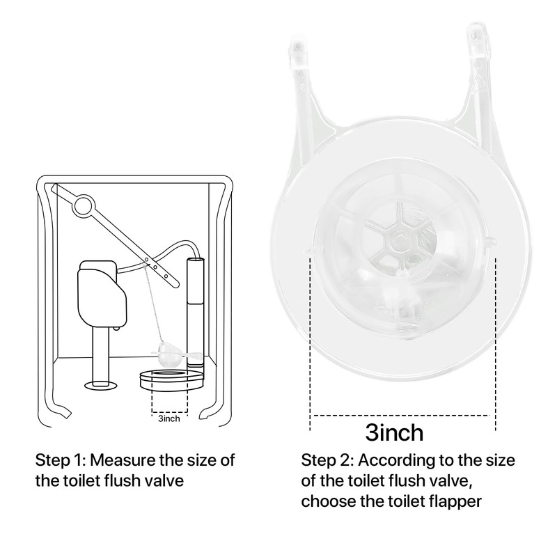 Toilet Flappers Replacement Compatible for GA715014-GEG1 (Transparent) 3 Inch with