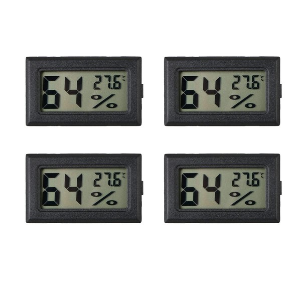 Mini Hygrometer Thermometer,INRIGOROUS 4 Pcs LCD Digital Temperature Humidity Meter
