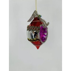 Raz Imports 5" Vintage Tinsel Glass Reflector Christmas Ornament (3)