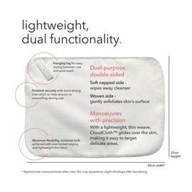 CloudCloth® Soft & Gentle Dual Sided Organic Cotton Face Cloths (3)
