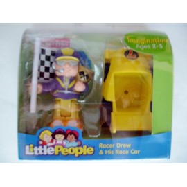 Fisher Price Little People N0721 Racer Drew & His Race Car Figure Pack