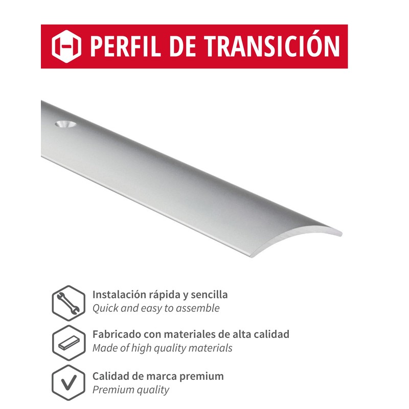 Gedotec transition profile curved., 50 x 1000 mm