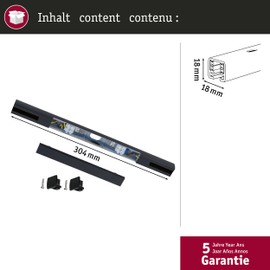 Paulmann 96921 URail middle feed 304x18mm max. 1000/1000W black matt rail system
