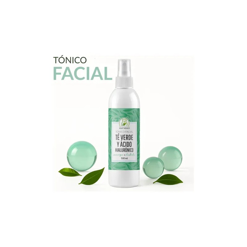 Tónico Facial de Té verde con Ácido Hialurónico Humecta 500ml