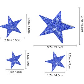 8 Pcs Crystal Car Decals Bling Rhinestone Star Stickers Self-Adhesive Car Stickers Auto Emblem Decals Stickers Decoration for Cars Window Laptops Luggage Guitar (Blue)