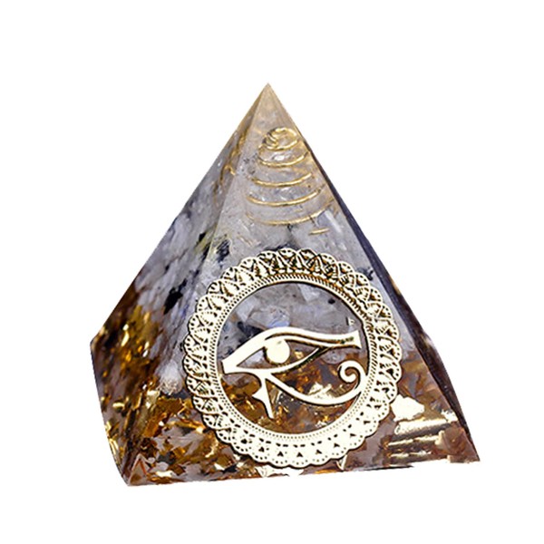 Chrikidor,Rune Pyramid，Orgone Pyramid Crystal Energy Generator Orgonite Balancing for Protection Meditation Stress Relief Therapy,Desk Decoration Good Luck Gift (God of The Universe Rune Pyramid)