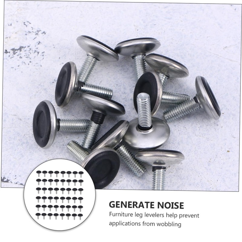 DOITOOL 48Pcs Adjustable Furniture Leveling Feet with Black Base Durable