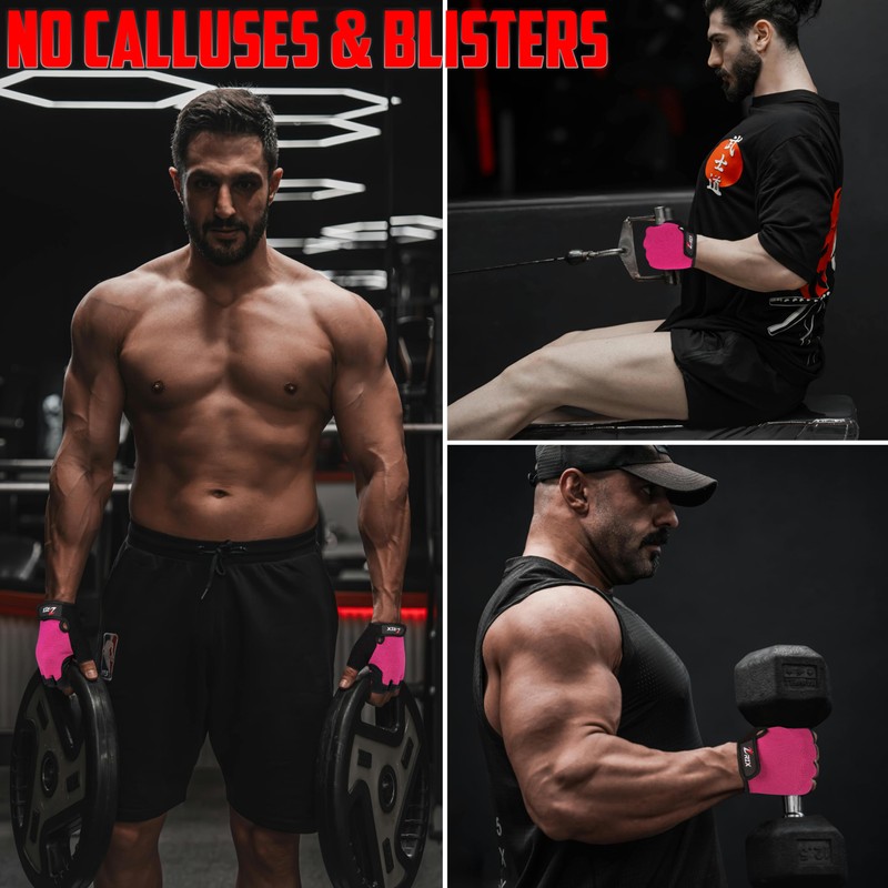 ZRIX Gym Gloves (Pink, Medium)