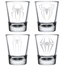 MIP Set of 4 Shot Glasses 1.75oz Shot Glass Gift Spiders Spider Collection