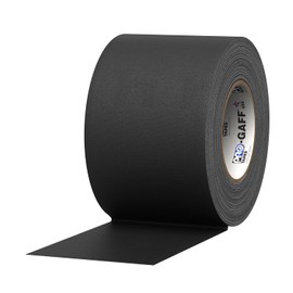 4" Width ProTapes Pro Gaff Premium Matte Cloth Gaffer's Tape With Rubber Adhesive, 11 mils Thick, 55 yds Length, Black (Pack of 1)