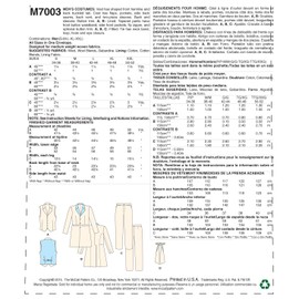 McCall's Patterns MC7003MEN Small 34-36 Medium 38-40 Large 42-44 Extra-Large 46-48 XXL 50-52 Mens Costumes, White