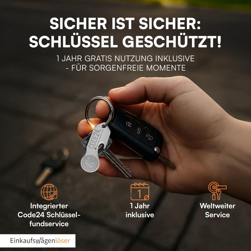 Einkaufswagenlöser ® Code24 Coin F6 / Keyring Shopping Trolley with