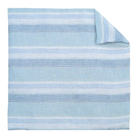 Luxury French Farmhouse Linen Damask Blue White Striped 20x20 Large Square Pillow Cover Shams Multicolor Ticking Small Thin Pin Stripe Sofa Throw Accent Decorative Couch Reversible Covers Case Sham