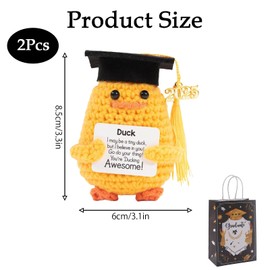 JBLJDWD Positive Gifts, Emotional Support Gift, Crochet Gifts Funny Knitted Positive Duck Easy to Carry Graduation Gifts for Friends Family Office Party Decoration