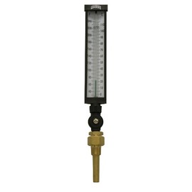 Winters TIM Series Dual Scale Valox Industrial 9IT Thermometer, 3-1/2" Stem, 3/4" NPT with Thermowell, 30-240 F/C Range