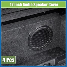 A ABSOPRO Universal 12" Car Speaker Grills Cover Mesh Round 12 Inch Audio Speaker Subwoofer Guard Protector Case with Screws and Clips Iron Black - Pack of 4 Item Replacement