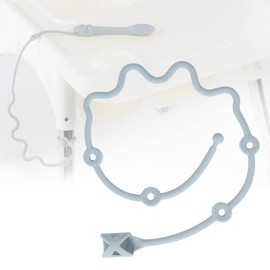 Baby Spoons Self Feeding 6 Month,Toddler Utensils Holder Strap Food Grade Silicone Keep Fork and Spoon Off The Floor Great for Kids,Hook On High Chair（Blue）