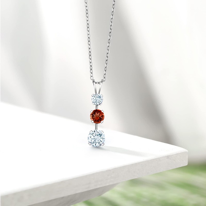 Gem Stone King 925 Sterling Silver Sky Blue Aquamarine 3