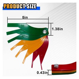Brake Disc Thickness Gauge, SAE & Metric Brake Pad Measure Ruler Tool, Steel Structure Thickness Gauge, Color Coded Measuring Disc and Drum Brake Pad Gauge