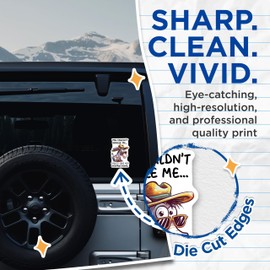 (2 Pack) Funny Animal Stickers - You Couldn't Handle Me Stickers - Donkey Wearing Hat and Sunglasses Stickers - 5" On Longest Side - Sticks to Any Smooth Flat Surface - Made in USA - BMCS3329