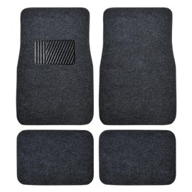 BDK Classic Carpet Floor Mats for Car & Auto - Universal Fit -Front & Rear with Heelpad (Dark Gray)