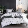 Michorinee Double Duvet Cover Set Heart Print Reversible Bedding Set