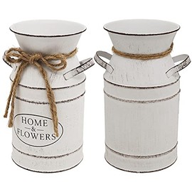 Jarrón de Metal galvanizado para decoración de Flores del hogar, jarrones rústicos para Flores Antiguas clásico de Leche Vieja, jarrones Decorativos para centros de Mesa de Granja