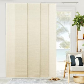 CHICOLOGY Privacy Natural Textile Fabric, Sliding Door Blinds, Room Divider,Vertical Blinds for Patio Doors, Sliding Glass Door Blinds, Woven Beige (Natural Woven), W:46-86 x H: Up to-96 inches
