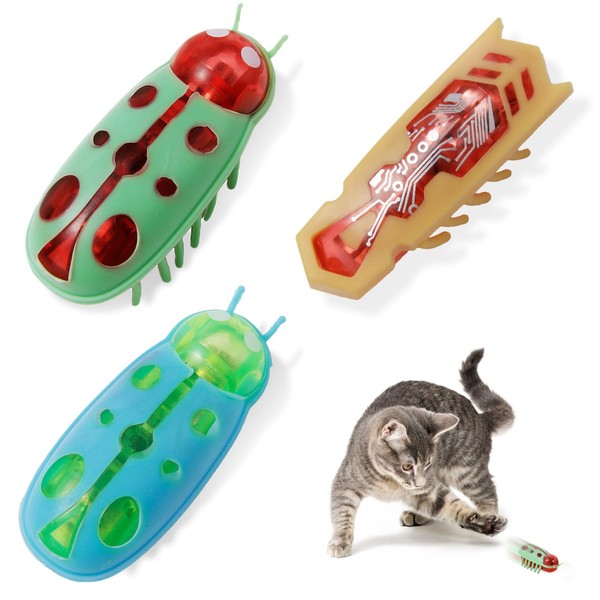 3 Pieces Interactive Cat Toy, Interactive Bug Cat Toy, Interactive