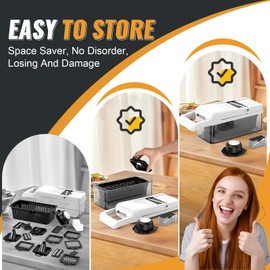 Neat-O Vegetable Chopper, Safe to Use 16 in 1 Handheld Chopper Easy Clean and Store, Multifunctional Suitable for Most Vegetables Fruits, Onion Kitchen