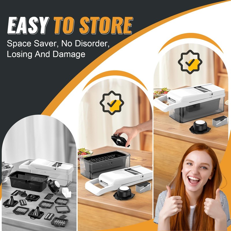 Neat-O Vegetable Chopper, Safe to Use 16 in 1 Handheld