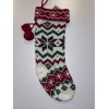 Unbranded knit christmas stocking pattern red green and white