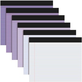 Lincia 6 Pcs 11" x 9.5" Legal Pads College Ruled Notepad Landscape Notebook Horizontal Lined Notebook 80 Gsm Assorted Colors Paper Pastel Writing Pads for School Office, 40 Sheet (Gradient Purple)
