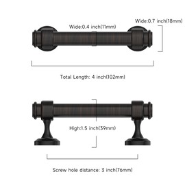 Asidrama 10 Pack 3 Inch(76mm) Oil Rubbed Bronze Kitchen Cabinet Handles, Cabinet Pulls Kitchen Cabinet Hardware for Cupboard Drawer Pulls