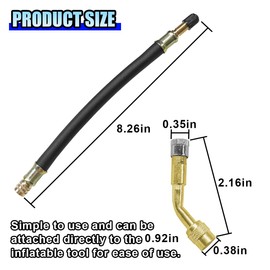 ZIMISI 2PCS Tire Valve Extensions, 135 Degree Brass Tire Valve Extension Adaptor with 8.26'' Flexible Rubber Tire Valve Stem Extension, Schrader Tire Valve Stem Tool for RV, Car, Bike (135 Degree)