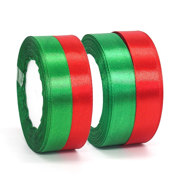 Bangbobi Christmas Gift Ribbon 4 Rolls Satin Ribbon - Ribbon